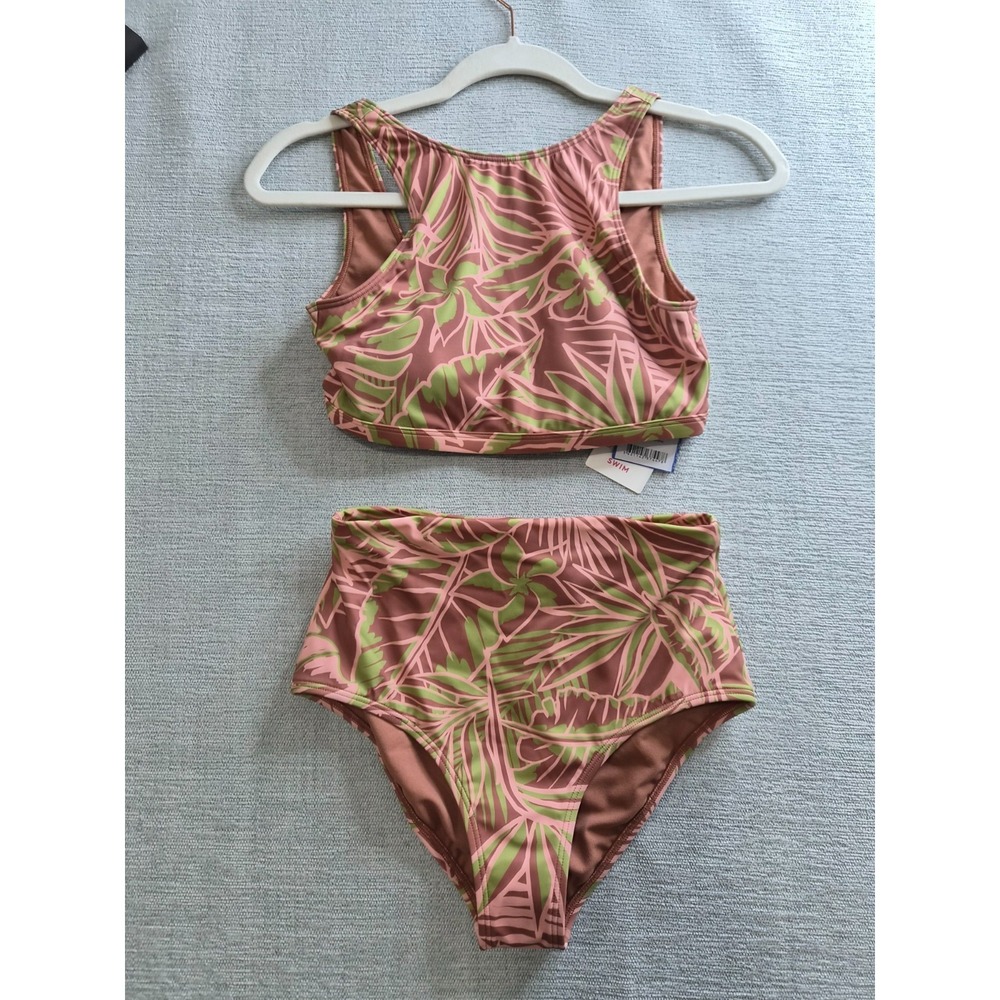 Roxy Pro Bikini Womens Small Quartz Rose Las Palmas Pop Up Crop Top Up Surge